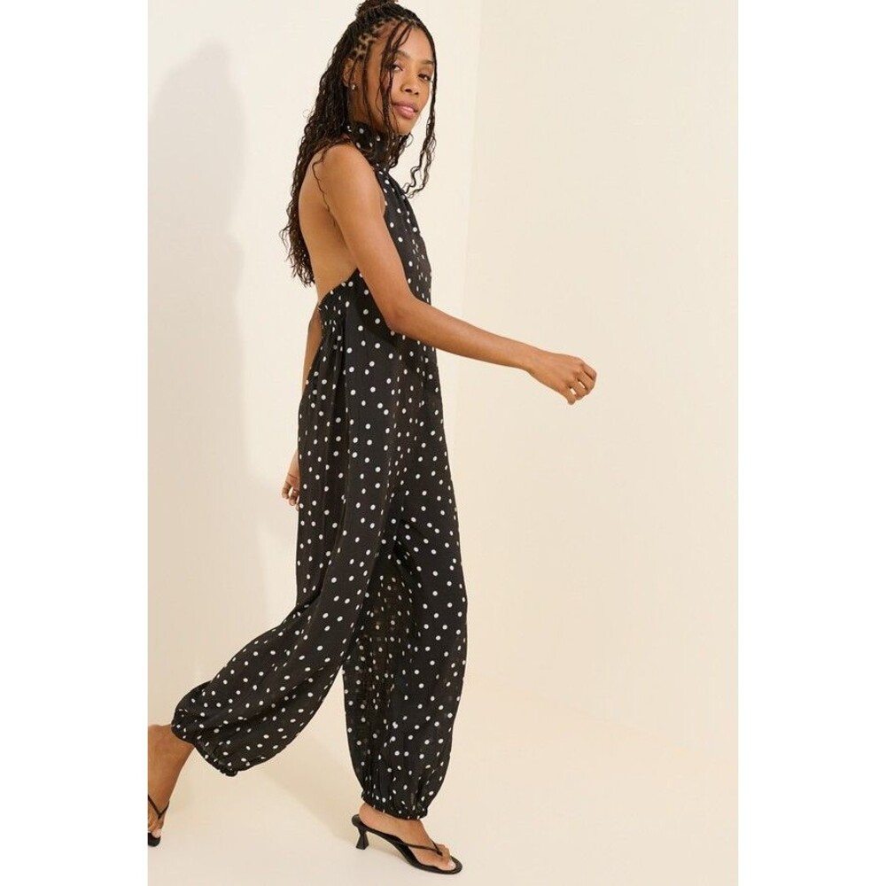Balloon Leg Jumpsuit Celandine Breeze Sheer S Anthropologie Polka Dot Lightweigh - Picture 5 of 10